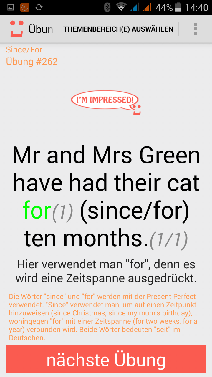 Screenshot der SPRACHLüCKE.com Android App