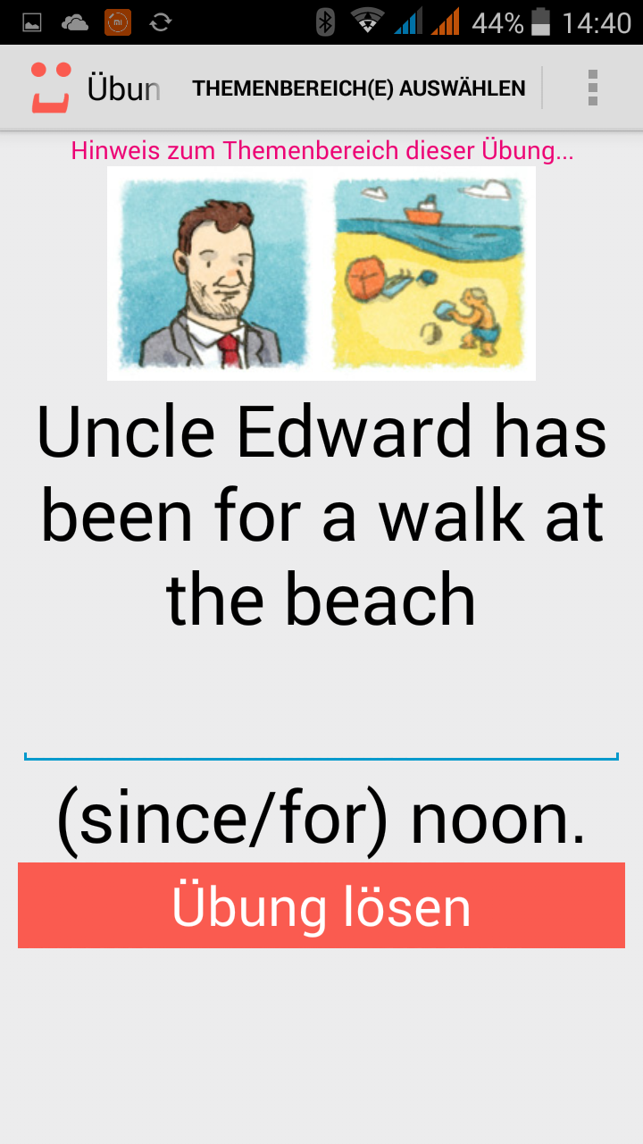 Screenshot der SPRACHLüCKE.com Android App
